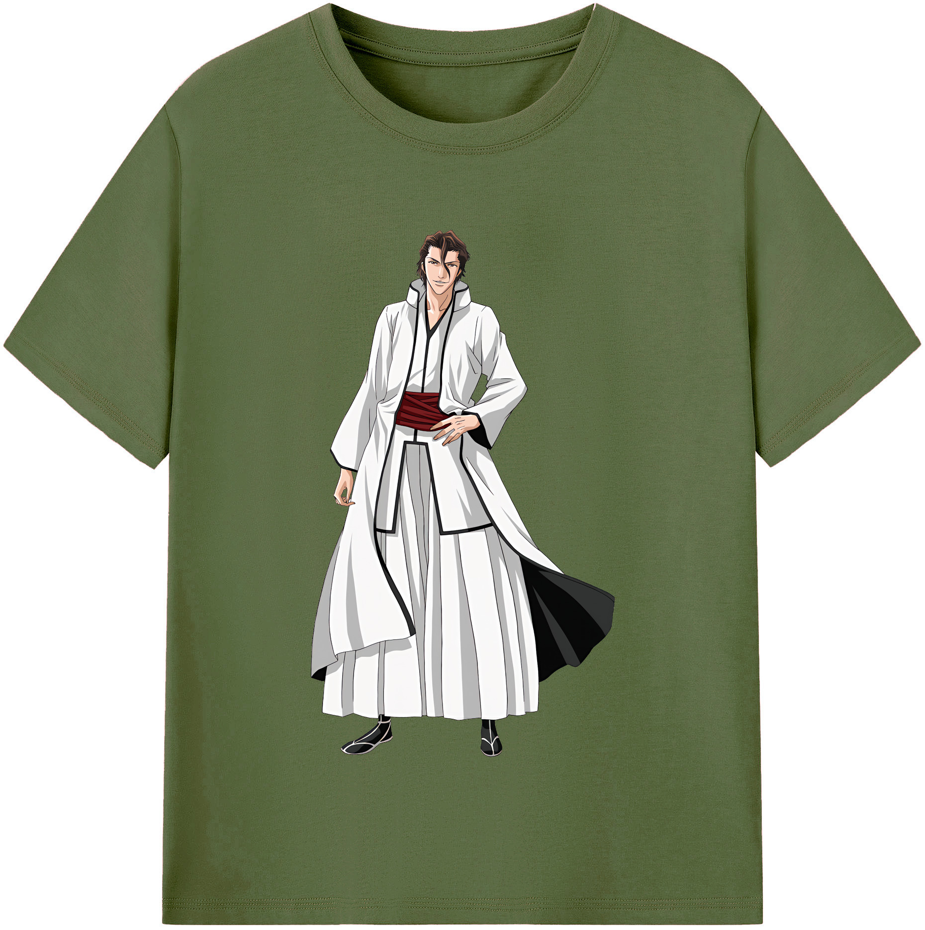（画像用） ブリーチ 藍染 惣右介（あいぜん そうすけ） BLEACH Aizen Sousuke 綿100％半袖Tシャツ（フロントプリント）